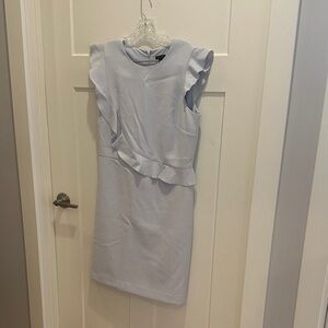 Ann Taylor Soft Blue Ruffle Dress